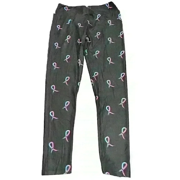 Pink & Blue Ribbons One Size Child Loss Awareness Leggings Size 4-14 NWT - Picture 1 of 5